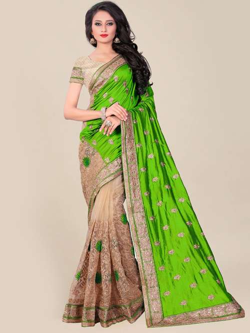 women's null green colored saree with blouse - 20306997 - Very Small Image - 1