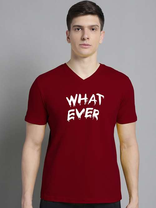 men v-neck graphic chest print t-shirt - 20312259 - Very Small Image - 1