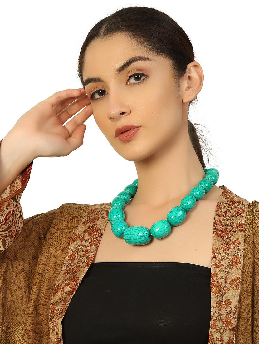 green metal statement necklace - 20331735 - Zoom Image - 5