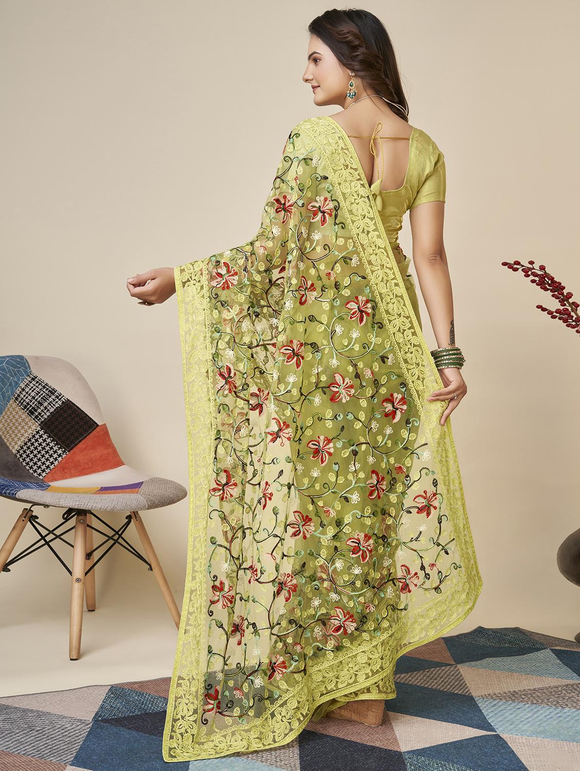 women's embroidered saree - 20334340 - Standard Image - 2