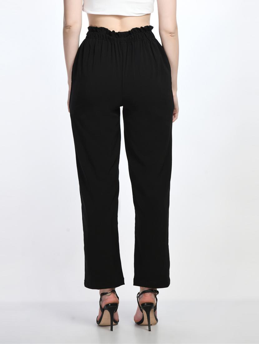 black lycra blend pleated trouser - 20340886 - Standard Image - 3