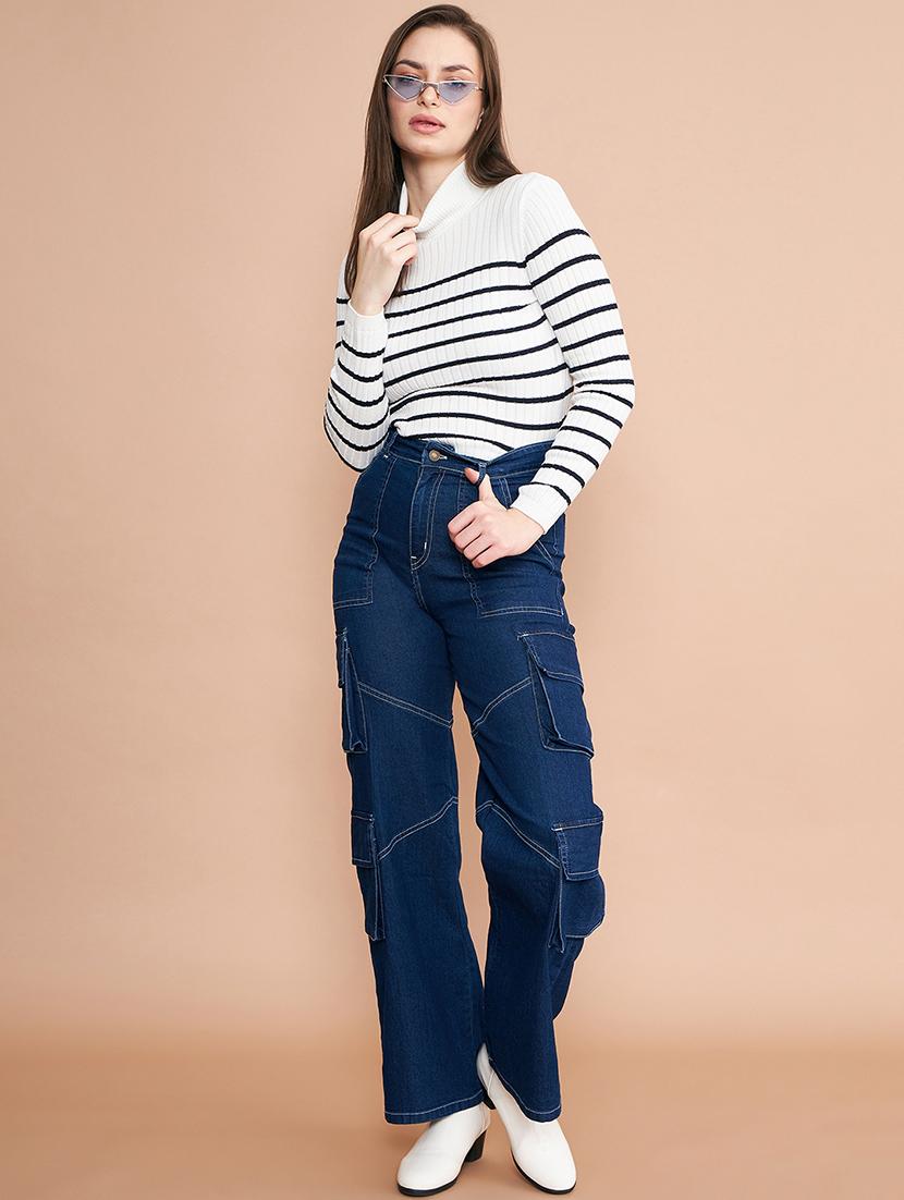 women striped turtle neck pullover - 20345199 - Zoom Image - 3