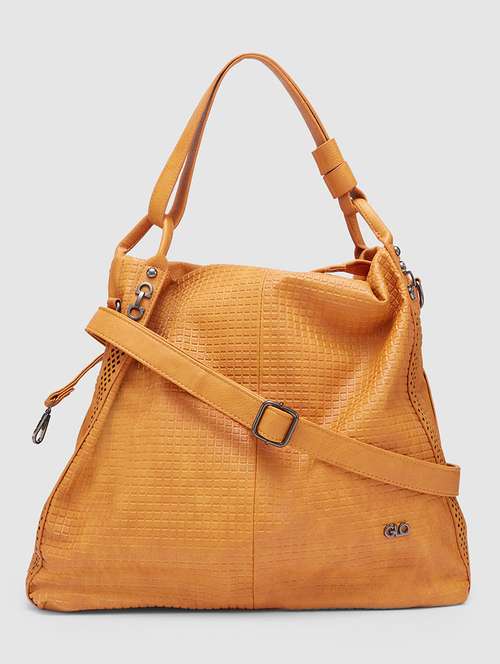 women yellow leatherette hobo handbag - 20355099 - Very Small Image - 1