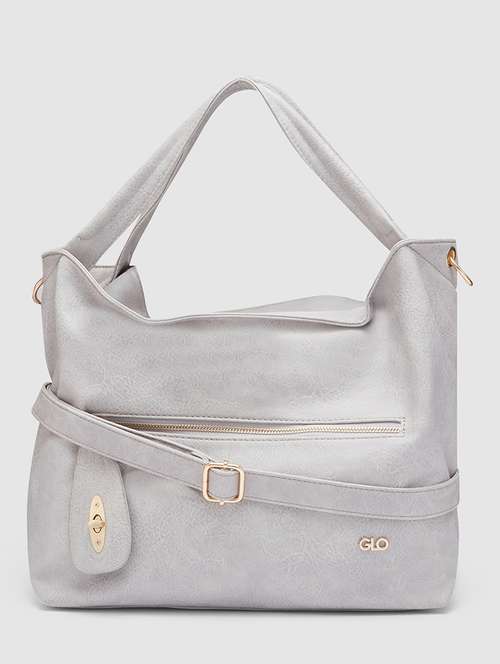 grey leatherette (pu) handbag - 20355104 - Very Small Image - 1