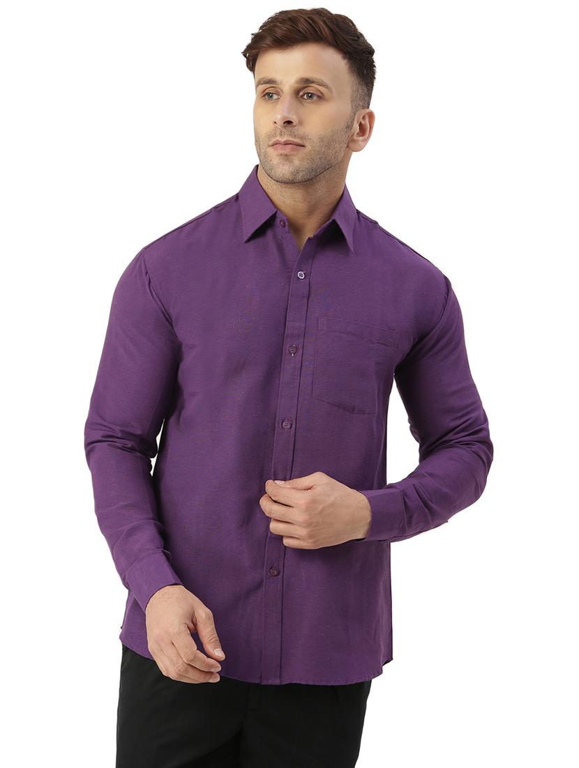 men pack of 2 solid and self designed cotton casual shirt - 20355566 - Zoom Image - 5