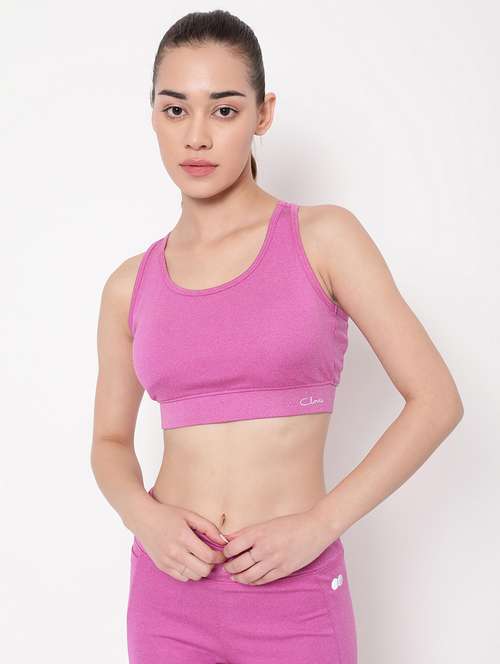 pink solid sports bra - 20375442 - Very Small Image - 1