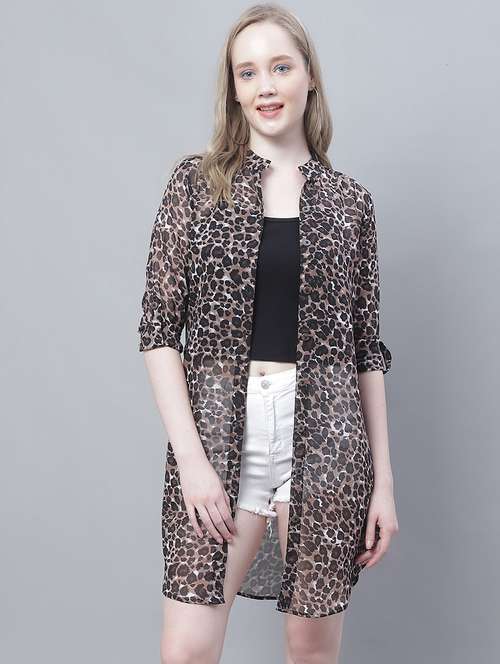 women multi color printed georgette regular shirt - 20388046 - Very Small Image - 1