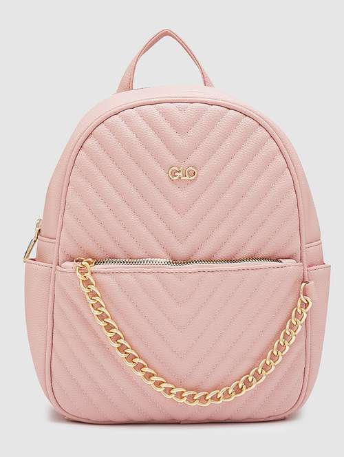pink leatherette (pu) regular backpack - 20405749 - Very Small Image - 1
