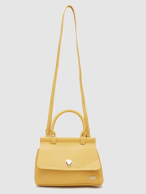yellow leatherette (pu) handbag - 20405818 - Very Small Image - 1