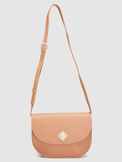 women solid pu leatherette regular sling bag - 20405824 - Very Small Image - 1