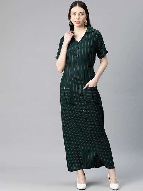 green striped maxi dress - 20408613 - Very Small Image - 1