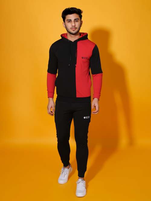 black color block ankle length track suit - 20409287 - Very Small Image - 1