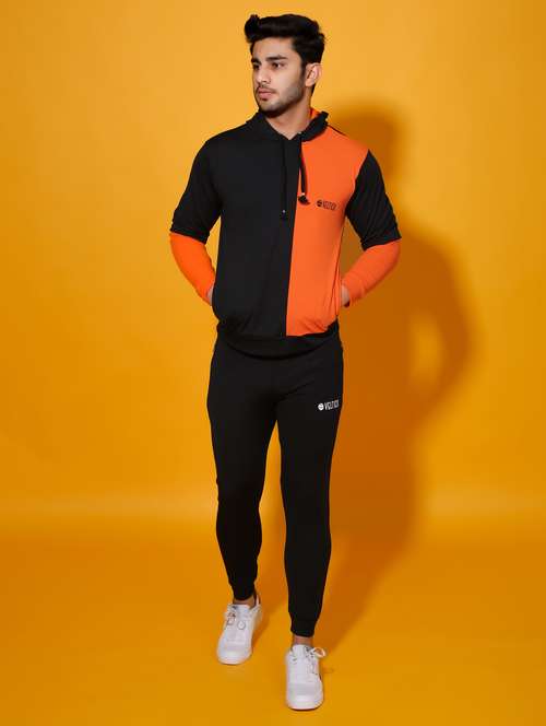black color block ankle length track suit - 20409294 - Very Small Image - 1