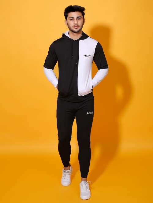 black color block ankle length track suit - 20409297 - Very Small Image - 1