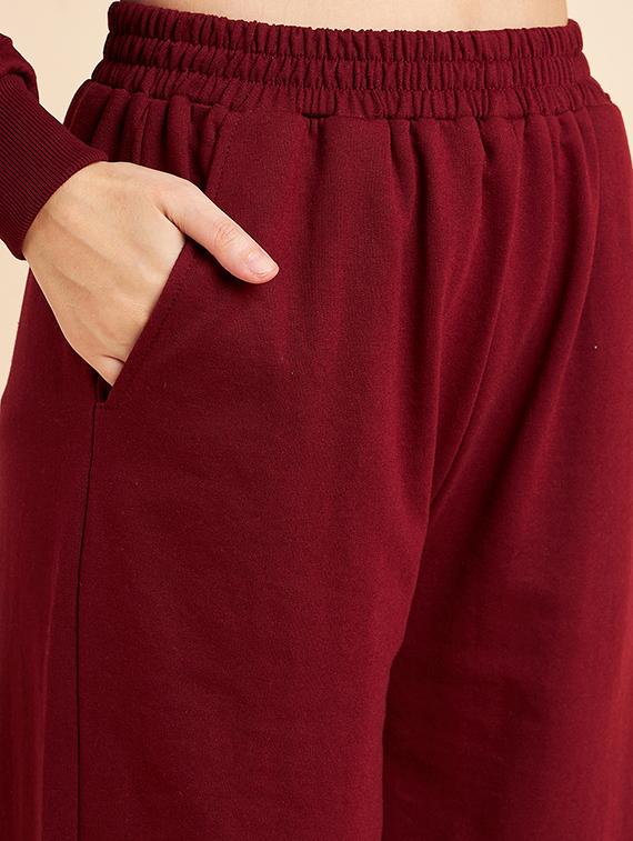 maroon graphic print top and trouser set - 20447368 - Standard Image - 3