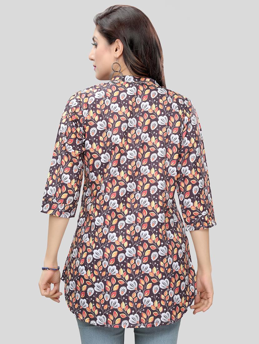 women multi color mandarin neck a-line kurti - 20448891 - Standard Image - 2