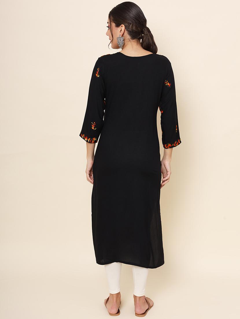 women embroidered straight kurta - 20470416 - Standard Image - 4