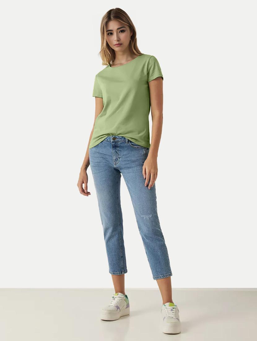 women's plain round neck t-shirt - 20478250 - Zoom Image - 2