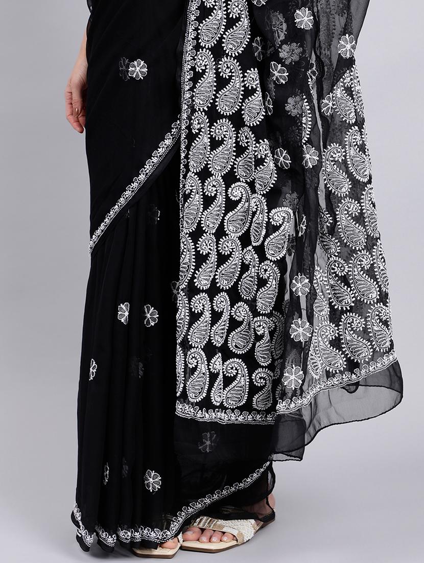 women's embroidered saree with blouse - 20478476 - Zoom Image - 4