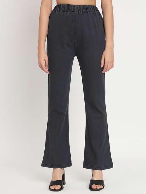 women solid charcoal denim jeggings - 20484654 - Very Small Image - 1