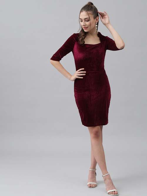women solid bodycon dress - 20497737 - Very Small Image - 1
