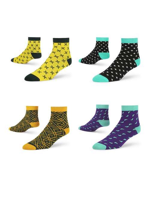 unisex multi colored ankle length socks combo - 20498536 - Very Small Image - 1