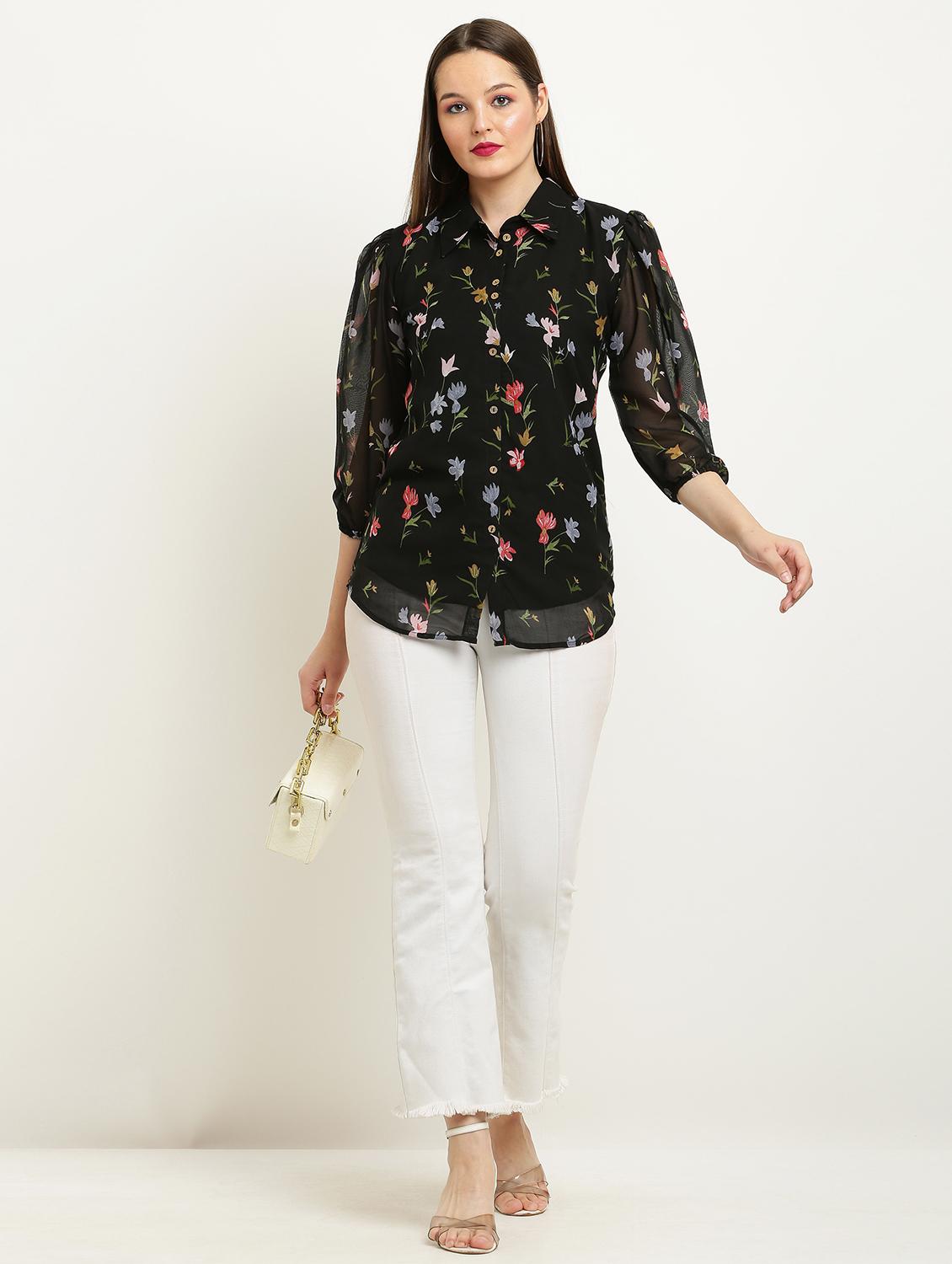 floral printed regular shirt - 20498752 - Zoom Image - 3