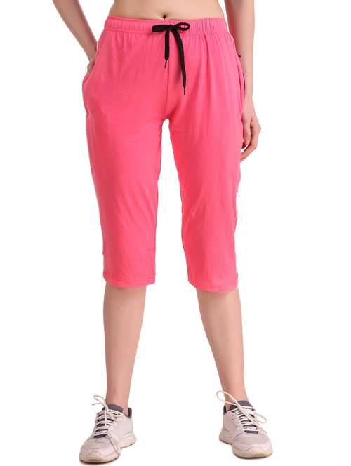 pink solid low rise capri - 20501422 - Very Small Image - 1
