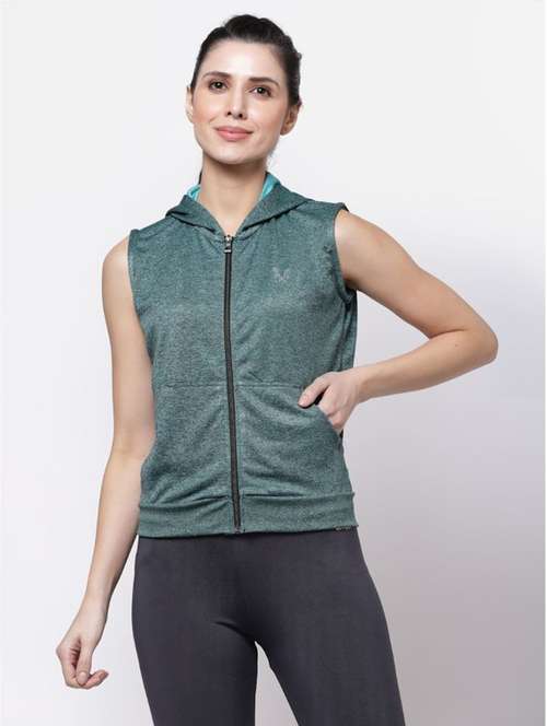 sea green hooded regular jacket - 20501521 - Very Small Image - 1