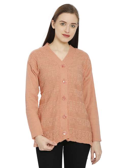 women self design woollen cardigan - 20512332 - Very Small Image - 1