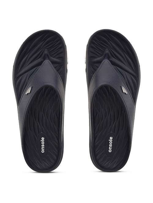 men solid navy blue slip on slipper - 20519871 - Very Small Image - 1