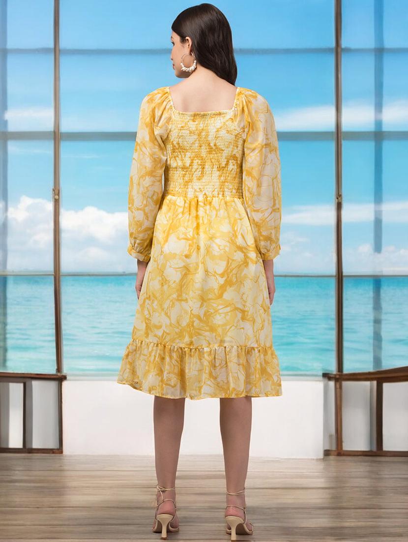women printed off shoulder a-line dress - 20533933 - Standard Image - 3