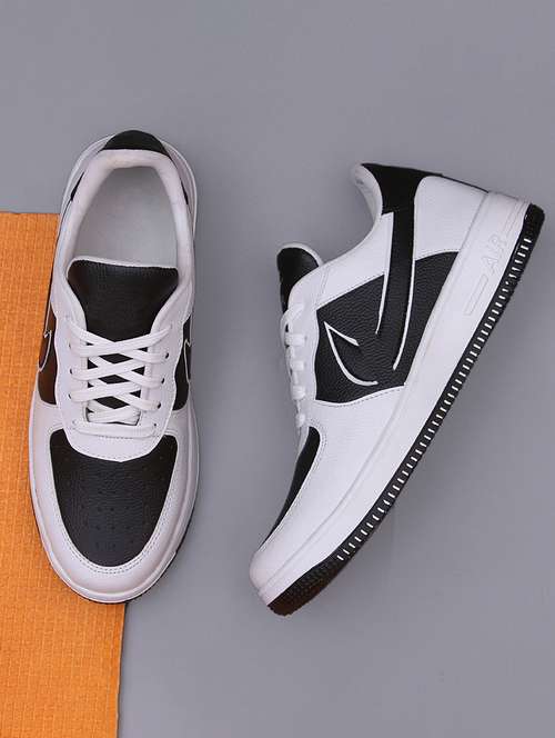 men color block white and black lace up sneaker - 20536437 - Very Small Image - 1