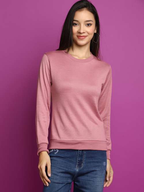 women long sleeved solid pullover - 20536730 - Very Small Image - 1