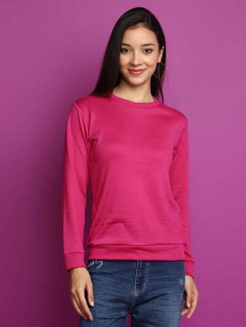 women long sleeved solid pullover - 20536735 - Very Small Image - 1