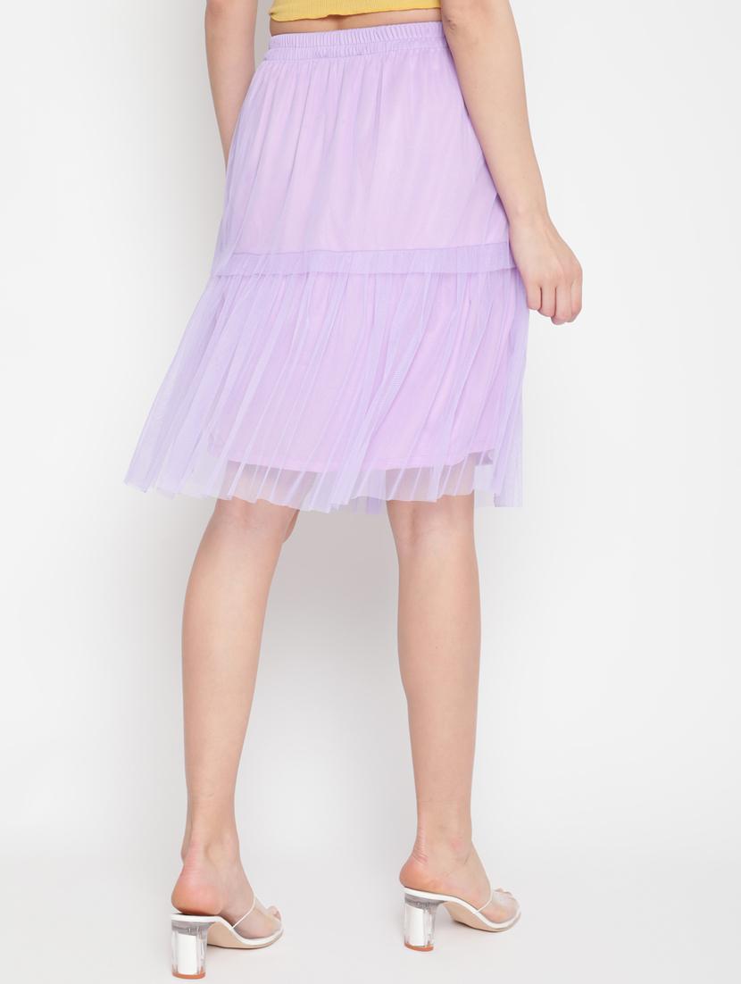lavender net layered skirt - 20538695 - Zoom Image - 3