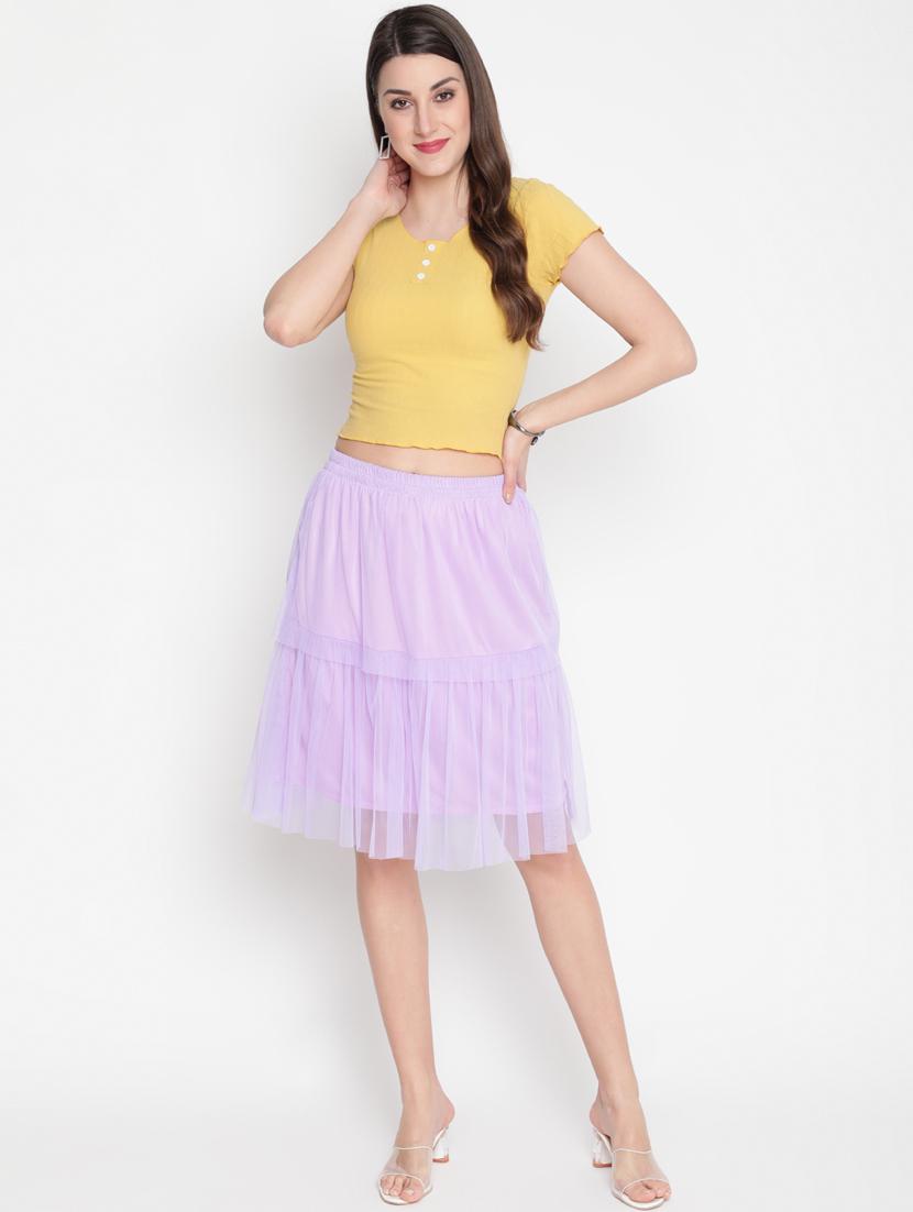 lavender net layered skirt - 20538695 - Standard Image - 5