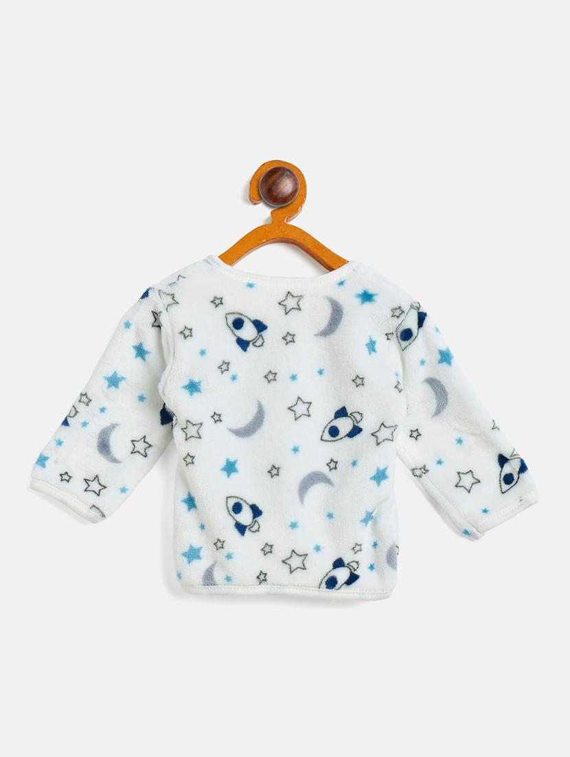 kids white printed jhabla & pant - 20541738 - Standard Image - 2
