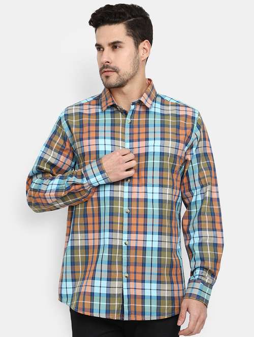 men collared checkered casual shirt - 20562438 - Very Small Image - 1