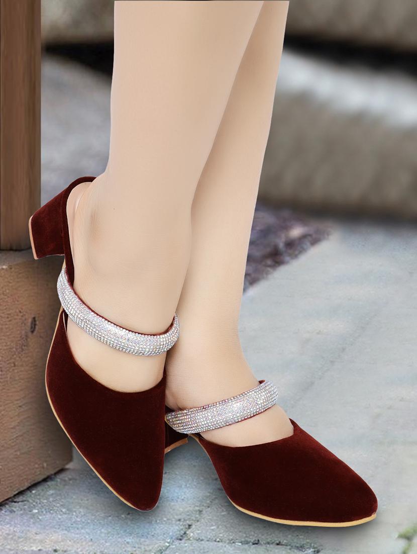 maroon synthetic mules - 20565710 - Standard Image - 3