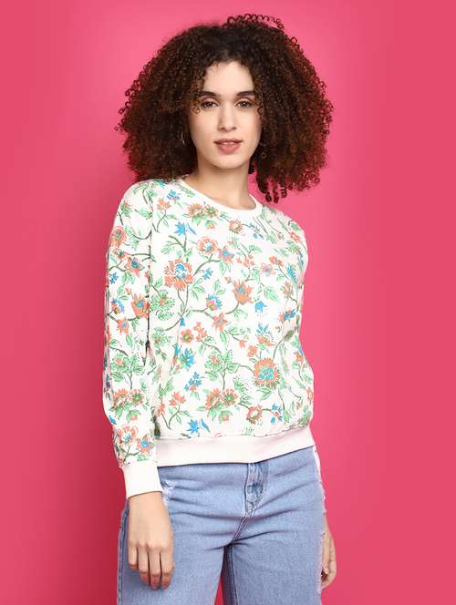 women round neck floral printed sweatshirt - 20589960 - Very Small Image - 1