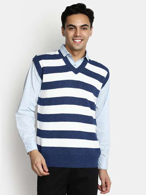 men striped sleeveless regular fit pullover  - 20595148 - Very Small Image - 1