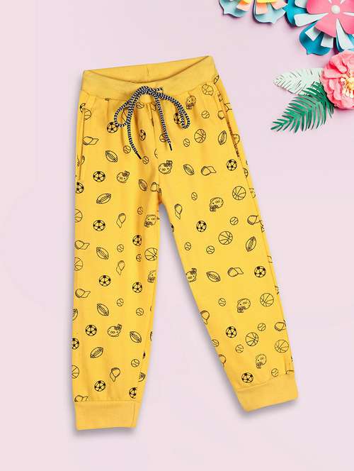 boys yellow printed regular trouser - 20595577 - Very Small Image - 1