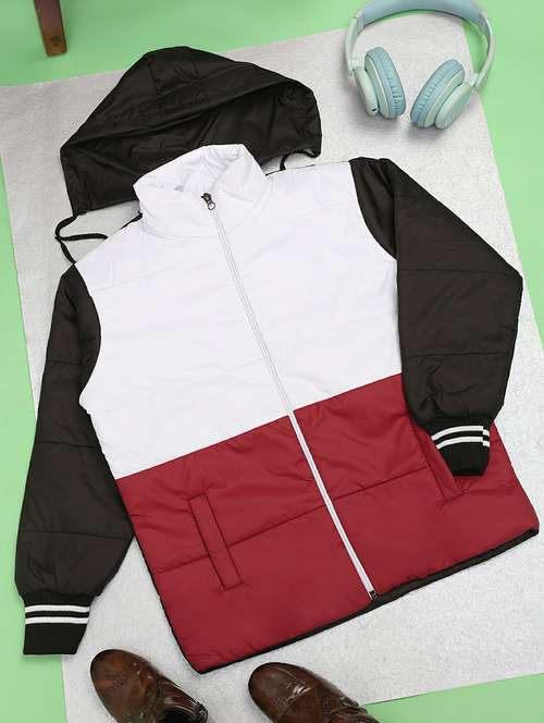 boys color block full sleeve quilted jacket - 20595905 - Very Small Image - 1