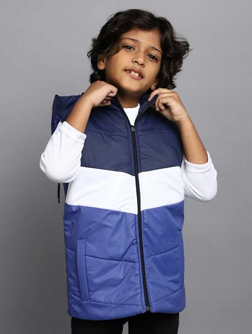 boys color block sleeveless quilted jacket - 20595912 - Very Small Image - 1