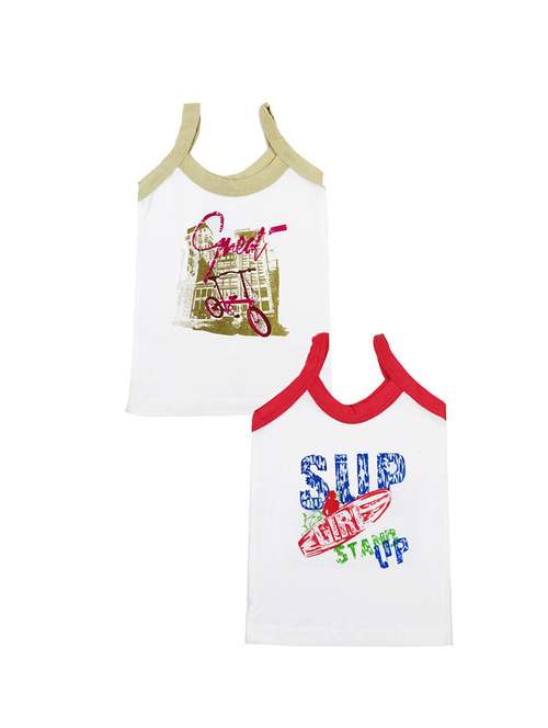 kids printed cotton vest combo - 20628132 - Very Small Image - 1