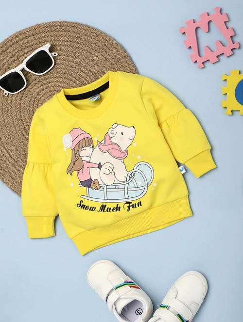 yellow round neck sweatshirts - 20663536 - Very Small Image - 1