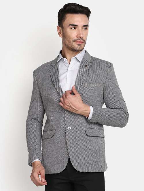 men checkered single breasted casual blazer - 20673206 - Very Small Image - 1