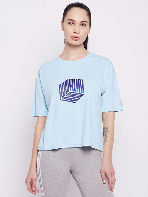 women light blue typographic oversized t-shirt - 20683990 - Very Small Image - 1