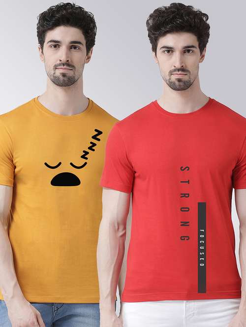 men pack of 2 printed t-shirts - 20684302 - Very Small Image - 1